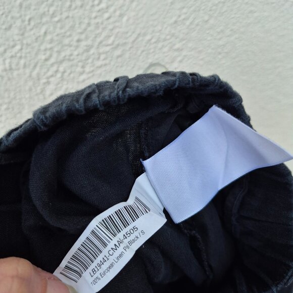 Quince Linen Pull On Pants Black Size S Capsule Minimalist Lagenlook Comfort - Picture 14 of 15